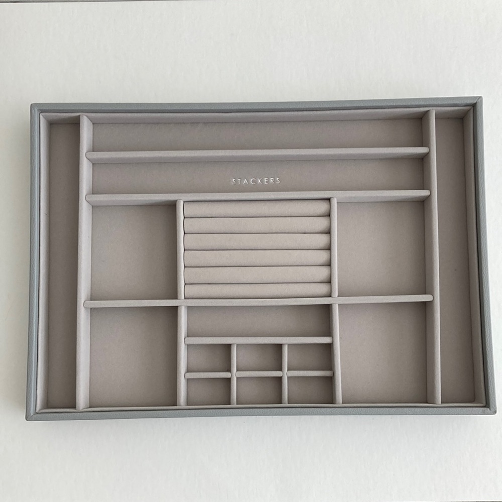 Stackers Supersize Pebble Grey Jewelry Tray Container Store